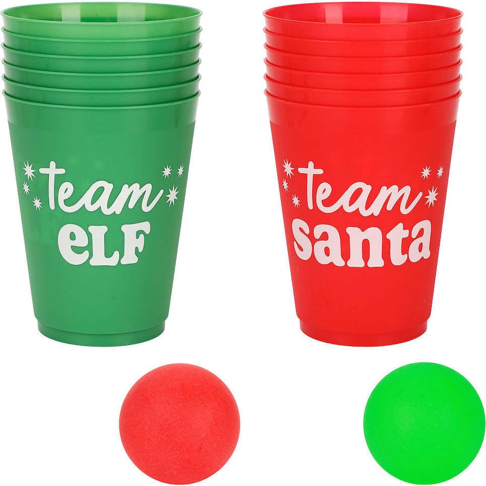 Santa Pong Christmas Toss Game Set (12ct cups)