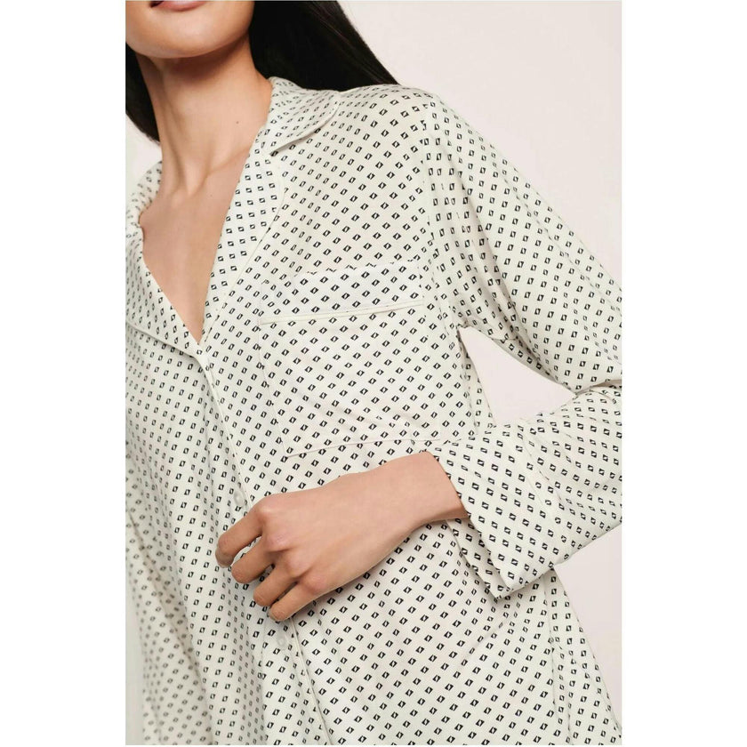 Gisele Printed TENCEL™ Modal Long PJ Set, White
