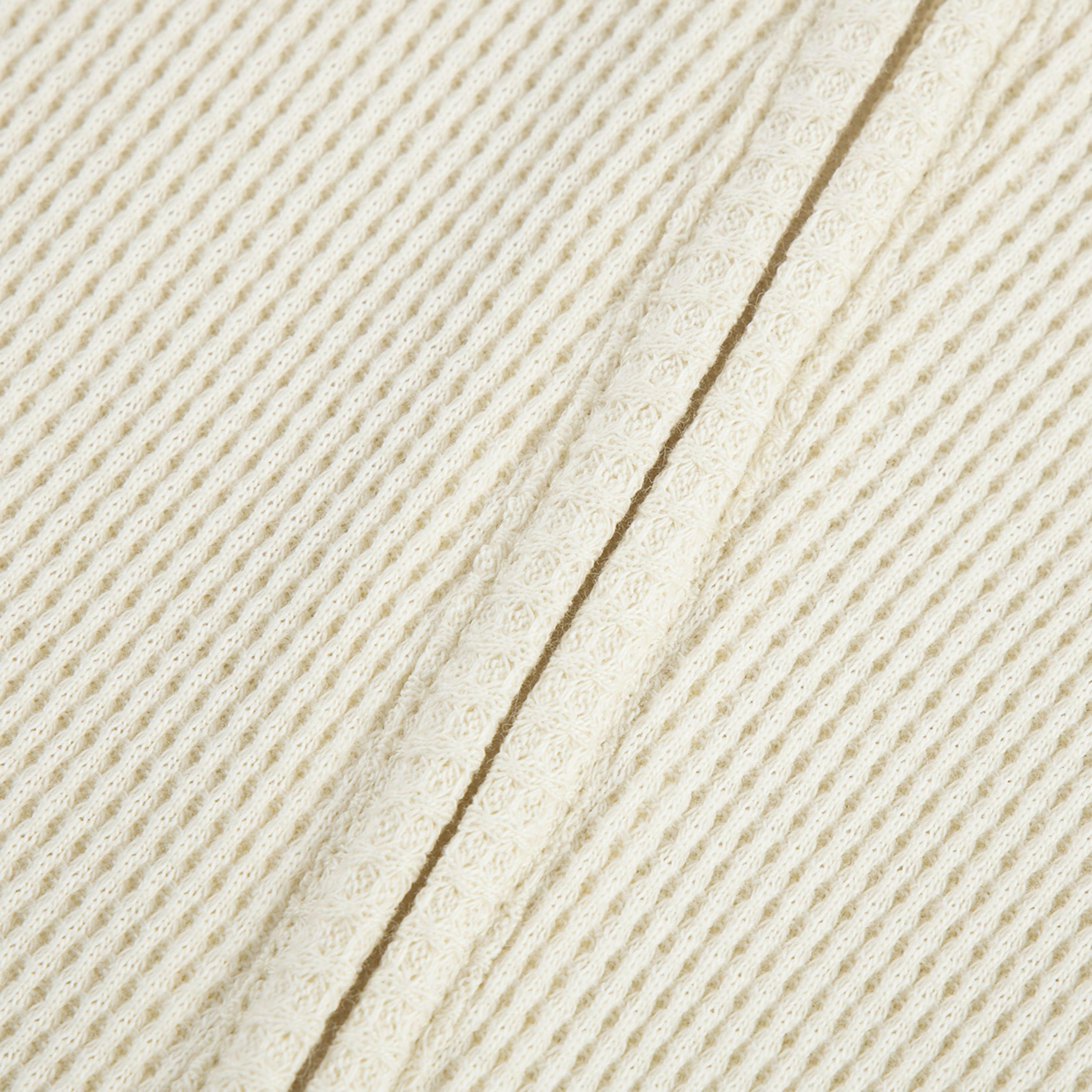 Vanilla Waffle Zipper Footed Romper