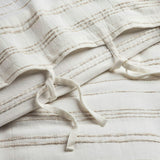 White & Beige Stripe Duvet Cover, White