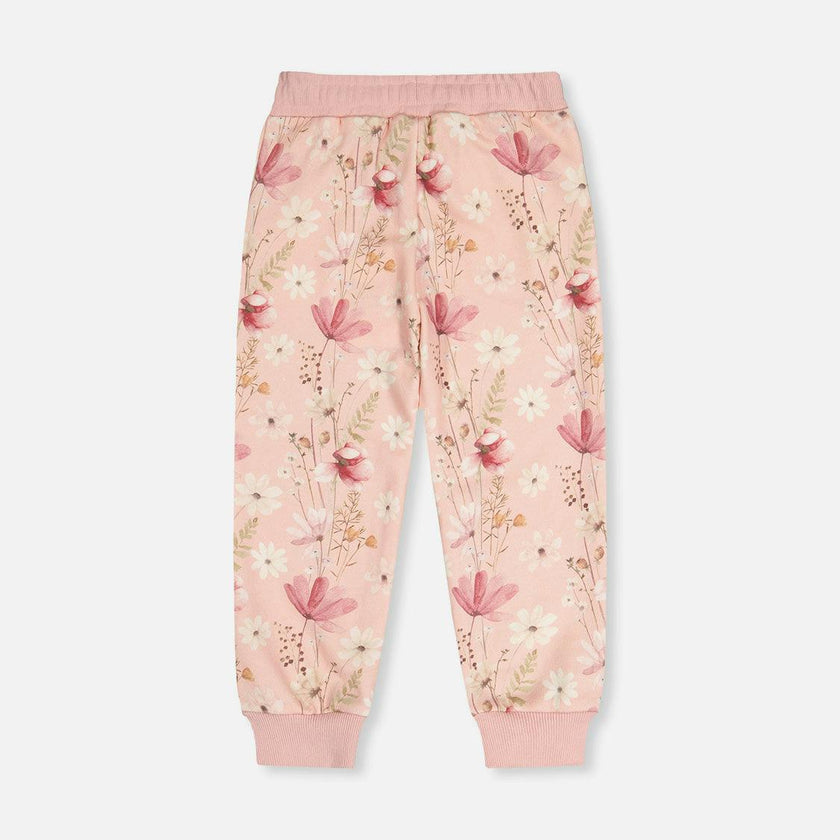 Sweatpants Pink Printed Flowers