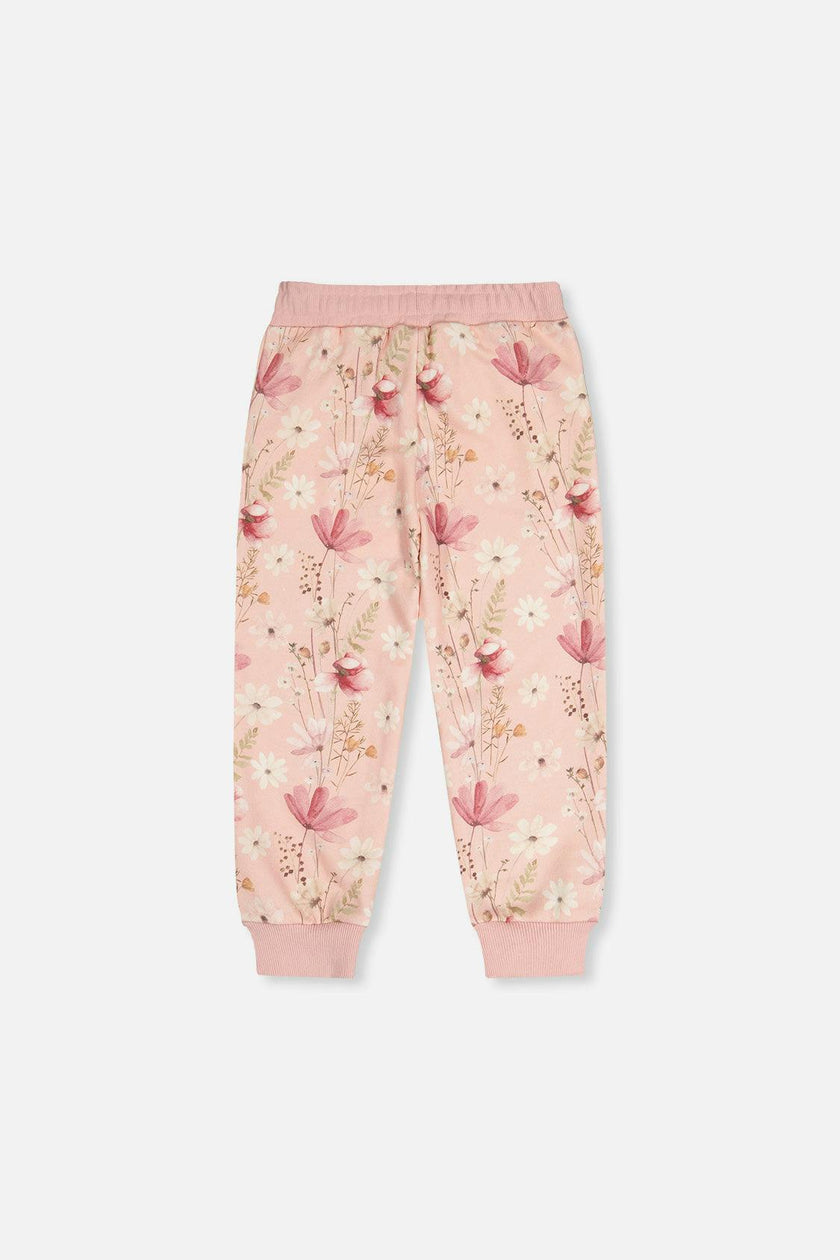 Sweatpants Pink Printed Flowers