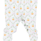 Pretty Pumpkin Trellis - Smocked Peter Pan Snap Footie