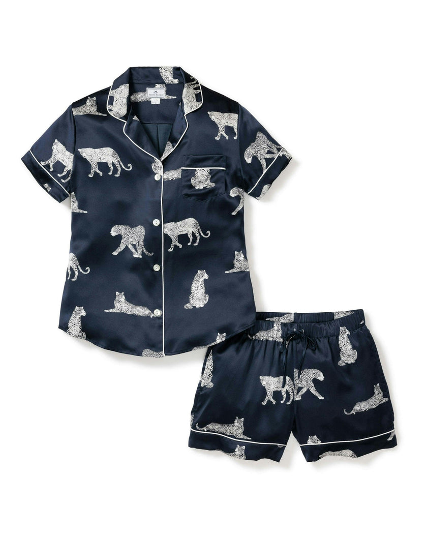 Women's Silk Short Set in Panthère de Nuit