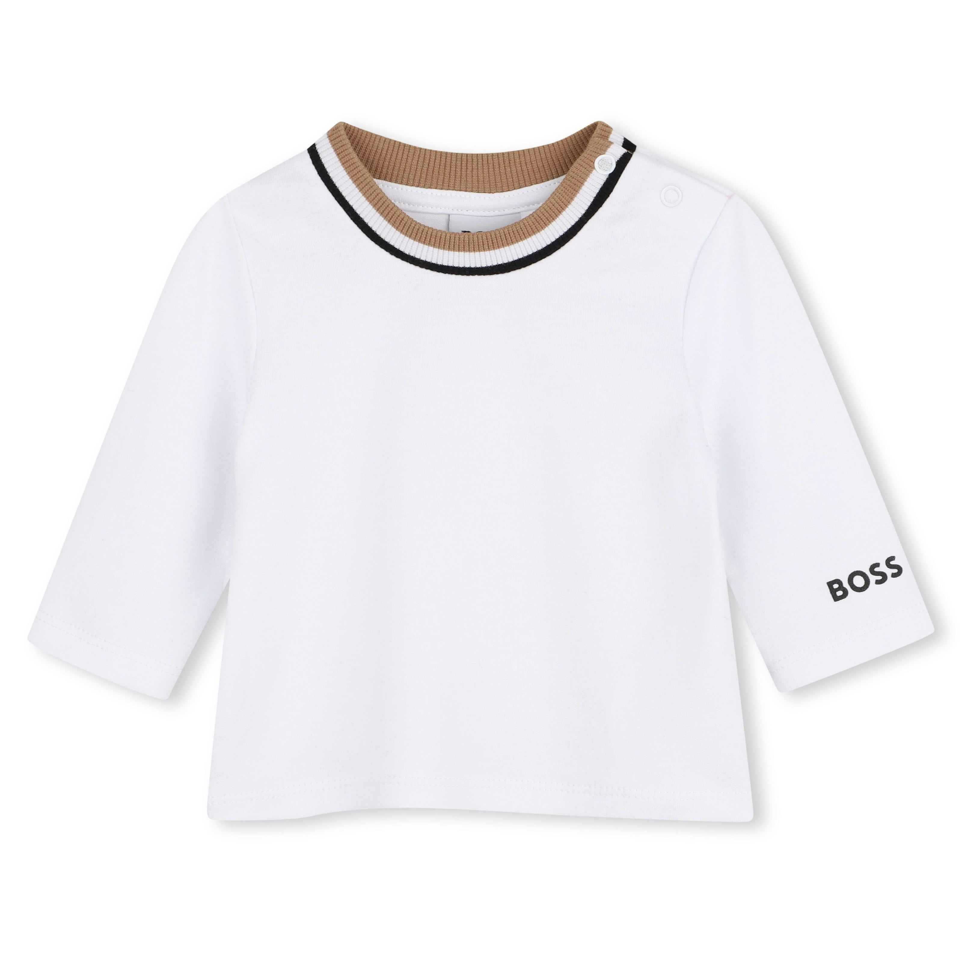 Beige Logo Baby Overall Set
