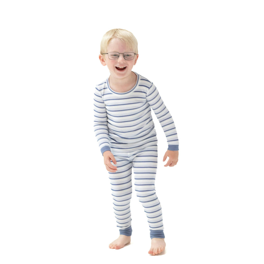 Vintage Stripe - Blue - Long Sleeve Loungewear Set
