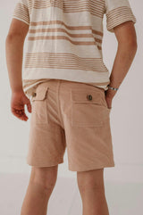 Boys Corduroy Shorts in Latte