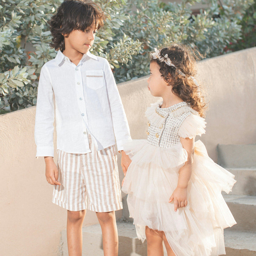 Ashton Striped Linen Shorts and Top Set