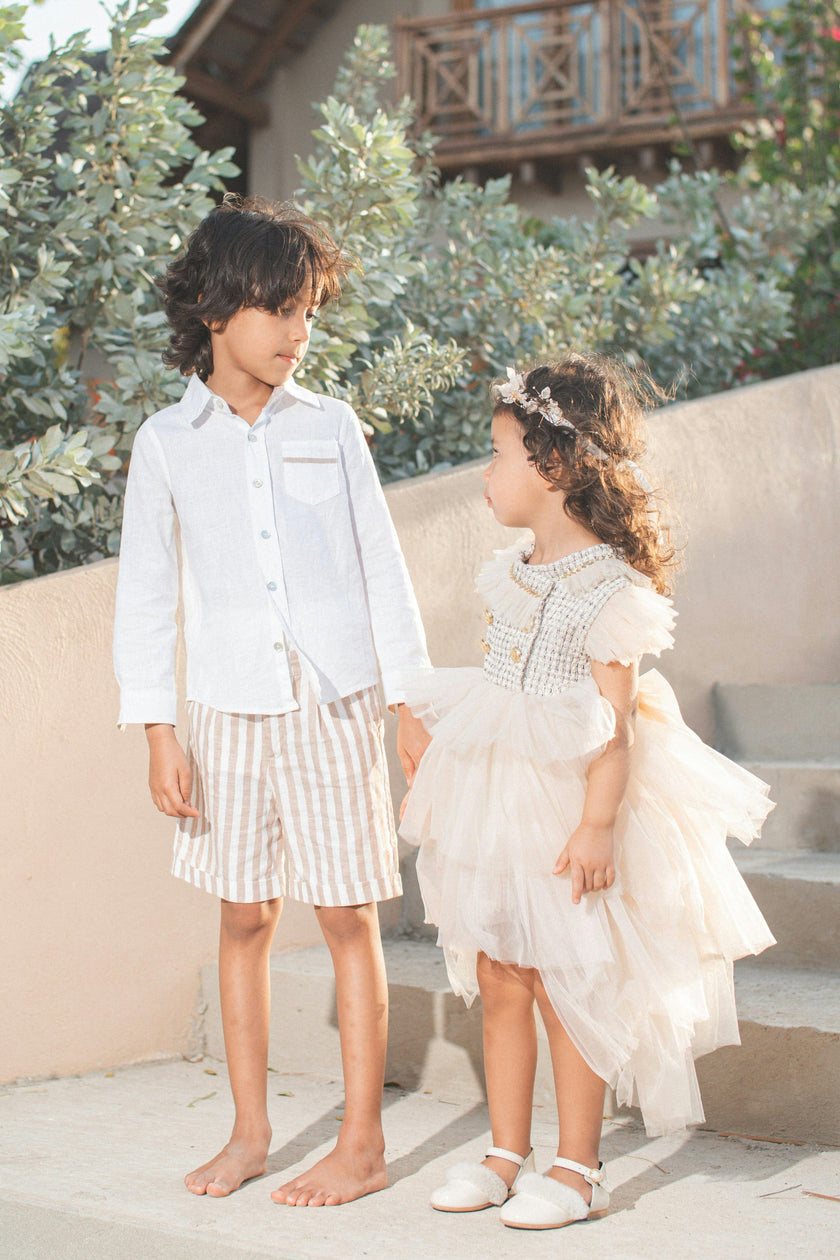 Ashton Striped Linen Shorts and Top Set