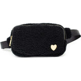 Fuzzy Belt Bag with Heart for Kids
