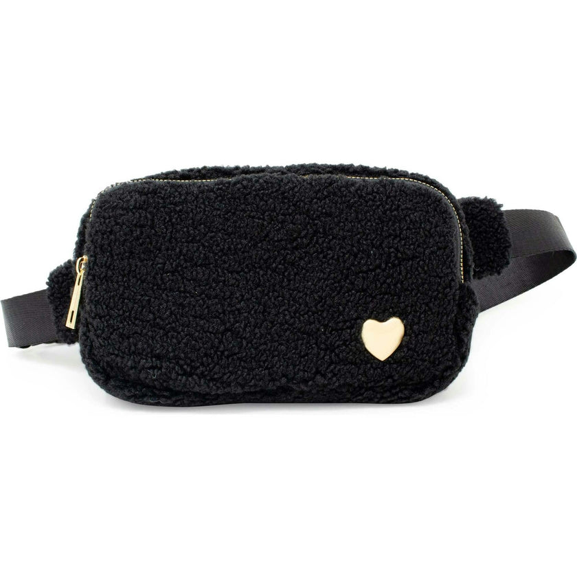 Fuzzy Belt Bag with Heart for Kids