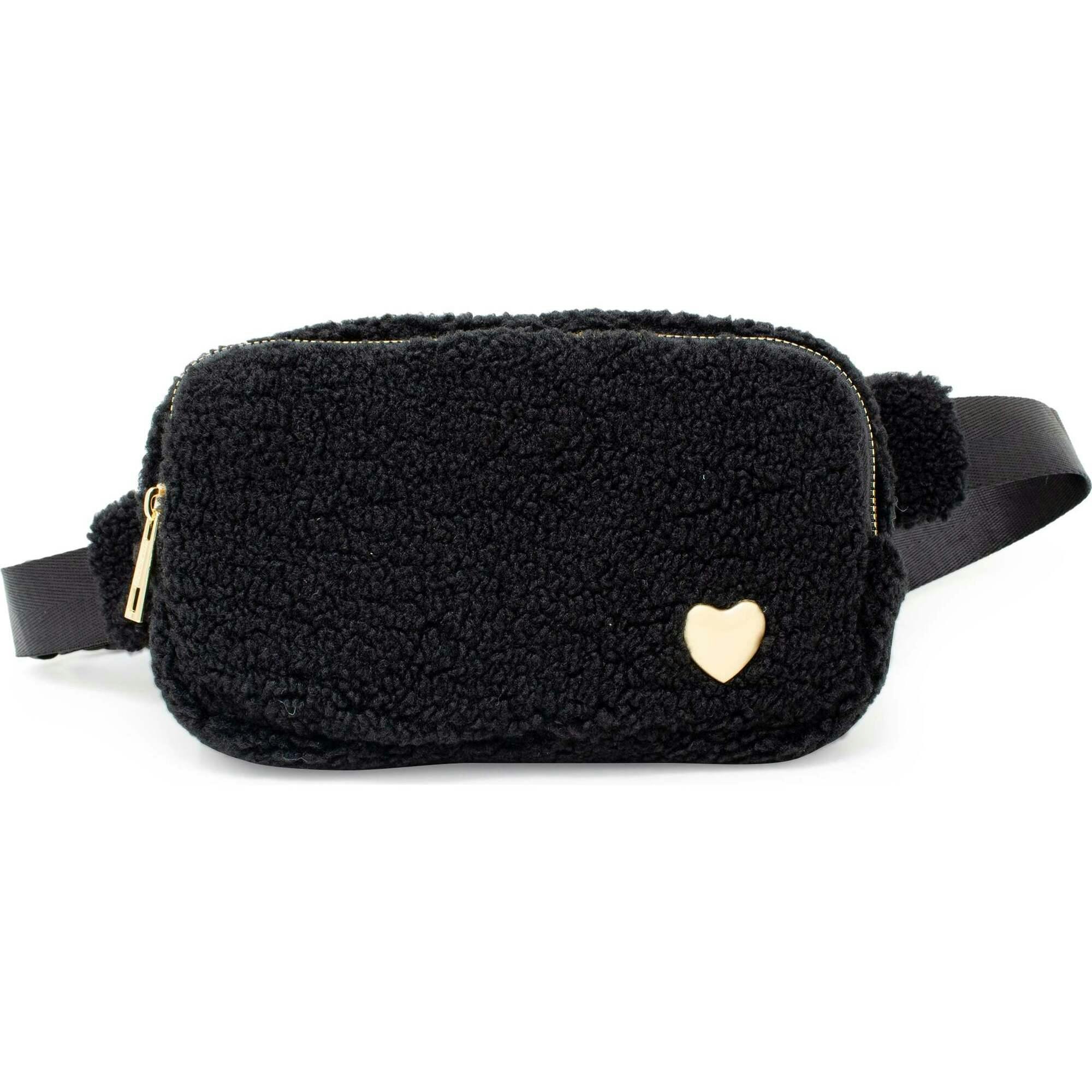 Fuzzy Belt Bag with Heart for Kids