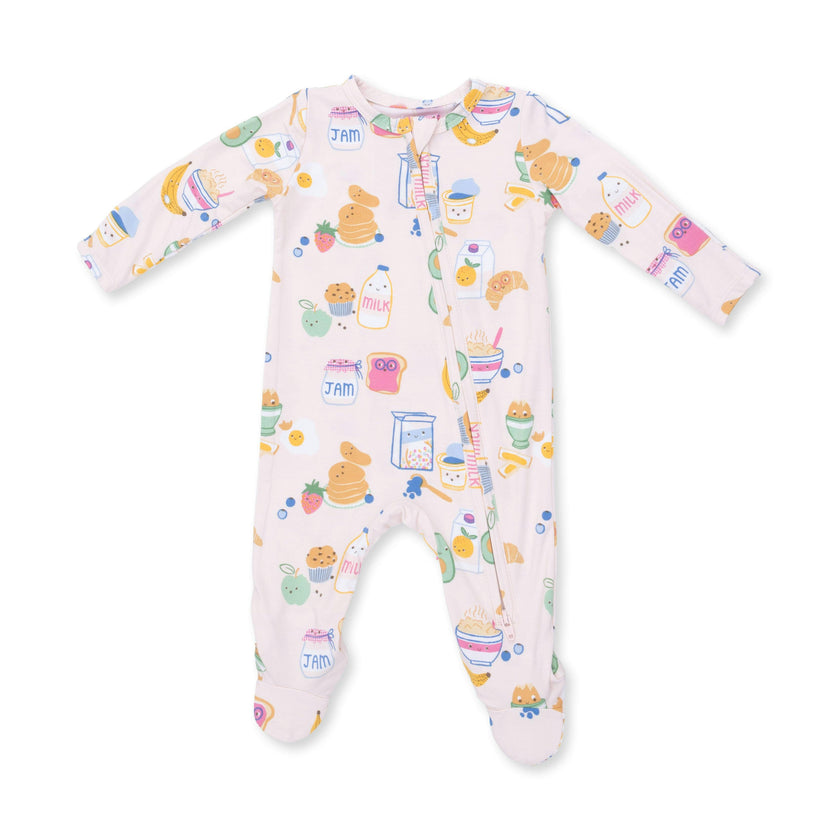 Breakfast Club Pink - 2 Way Zipper Footie