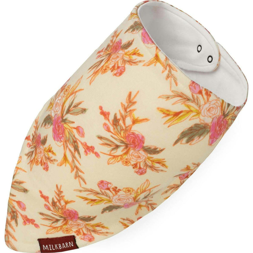 Vintage Floral Organic Cotton Three-Layer Kerchief Bib