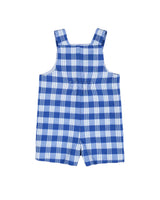 Plaid Seersucker Shortall With Front Pocket