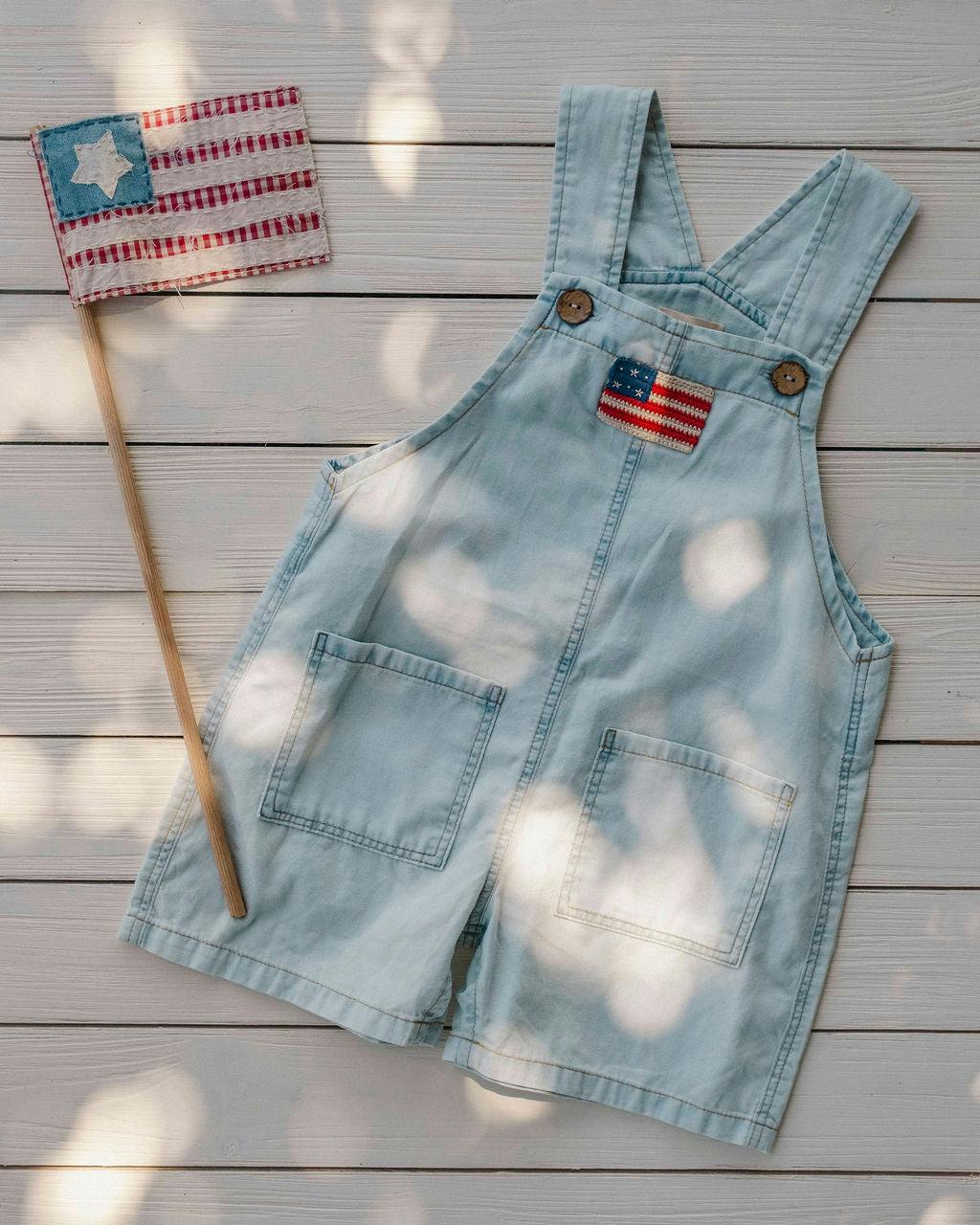 Overalls in Denim American Flag