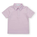 Will Boys' Performance Polo by LH Sport Pink Stripes