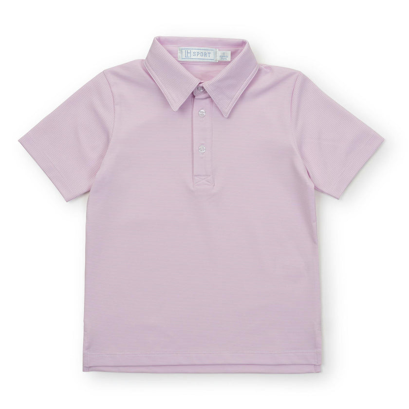 Will Boys' Performance Polo by LH Sport Pink Stripes