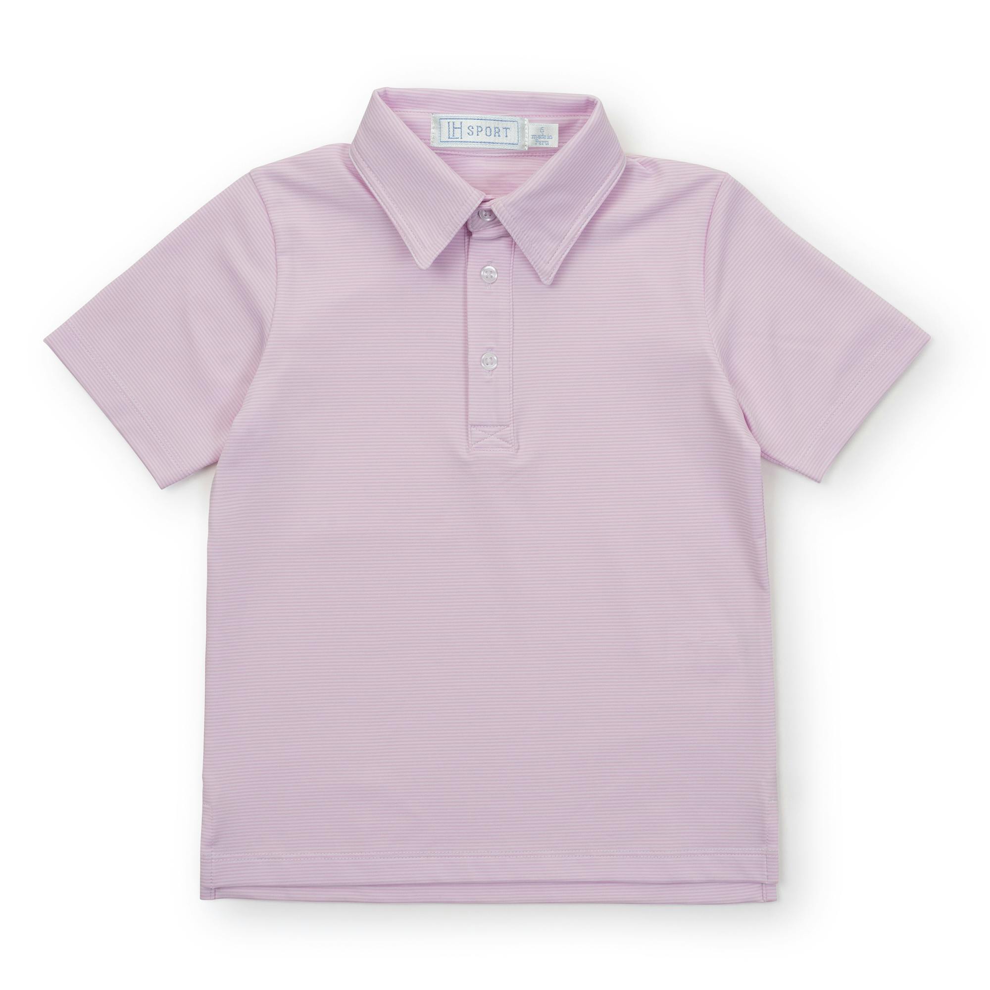 Will Boys' Performance Polo by LH Sport Pink Stripes