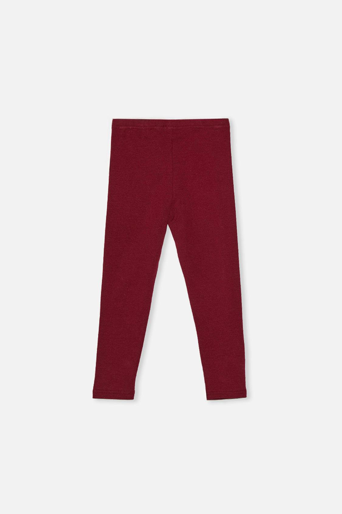 Rib Leggings Reddish-Brown