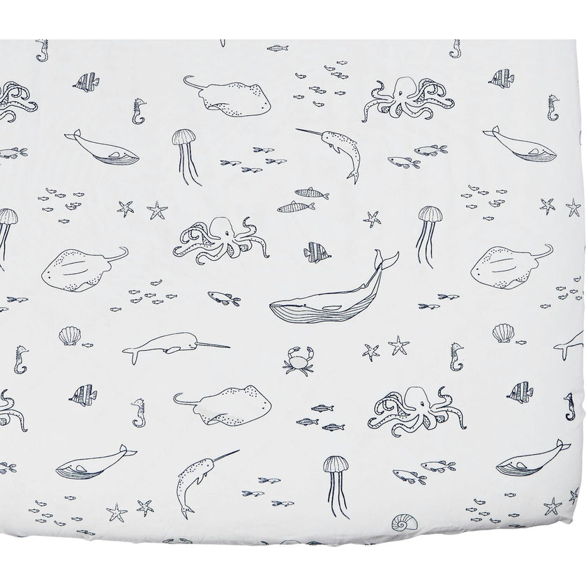 Life Aquatic Organic Crib Sheet