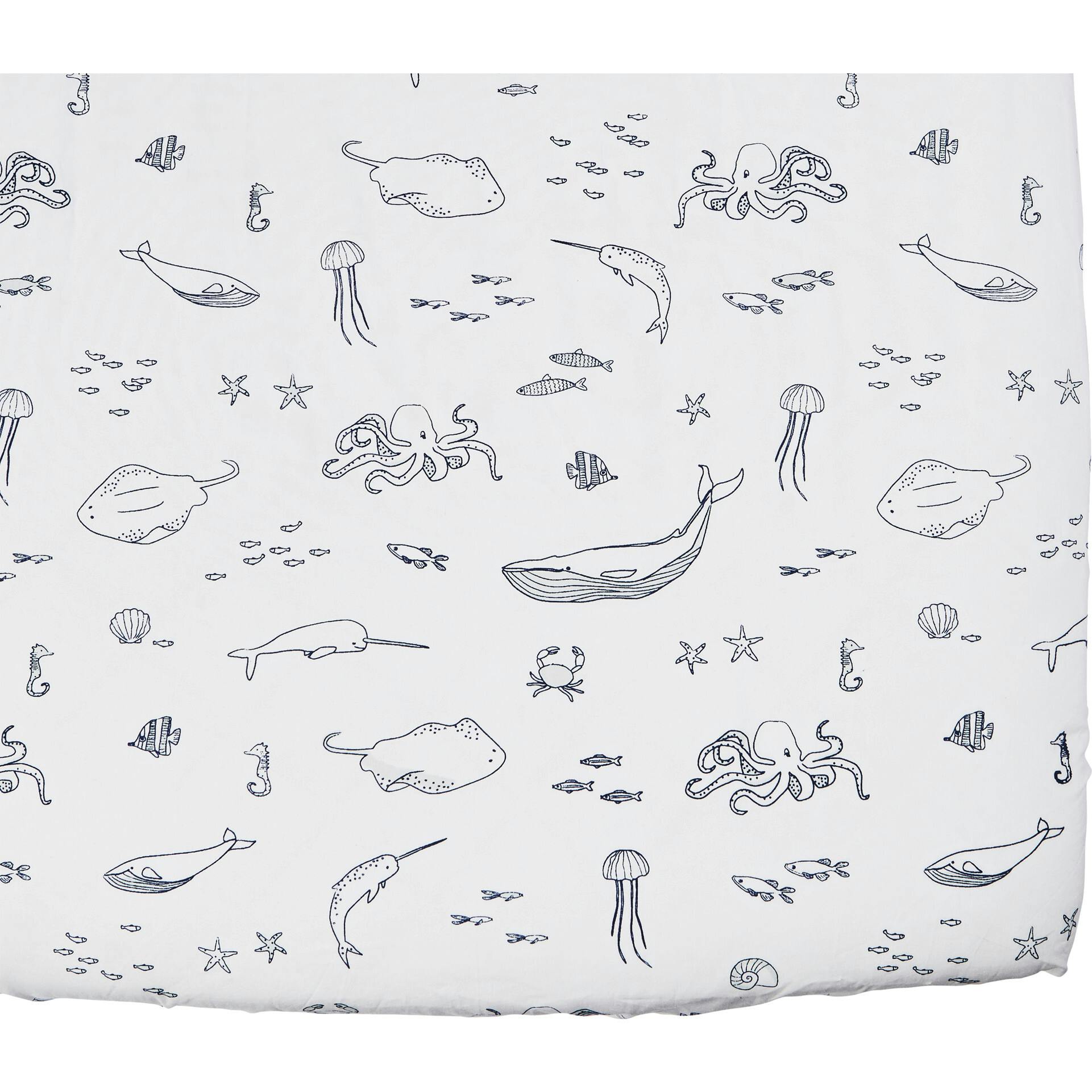 Life Aquatic Organic Crib Sheet
