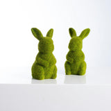Moss Covered Standing Bunny Rabbits Easter Tabletop Decor - Set of 2