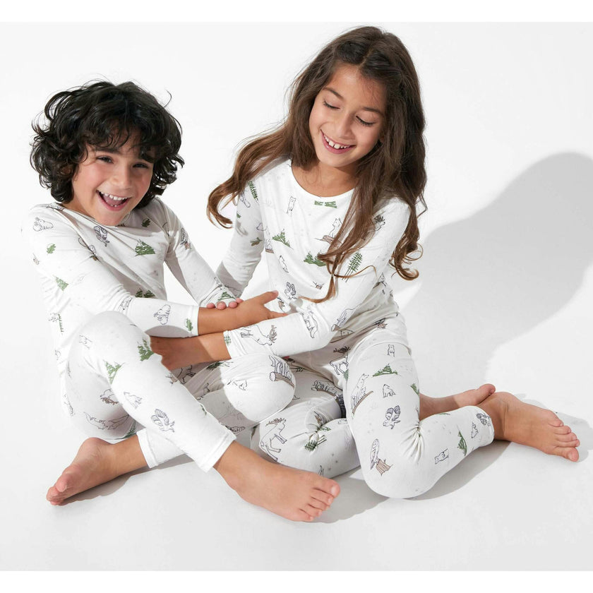 Winter Forest Animals Bamboo Kids Pajamas