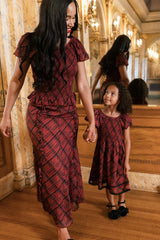 Annalise Top in Garnet Tinsel Plaid