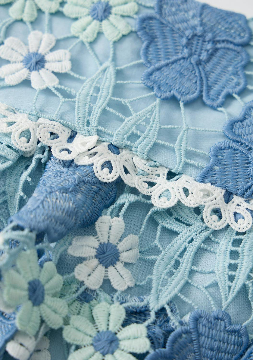 Jade Frill Embroidered Mini Skirt