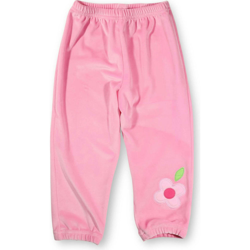 Velour Jogger Pants With Flower