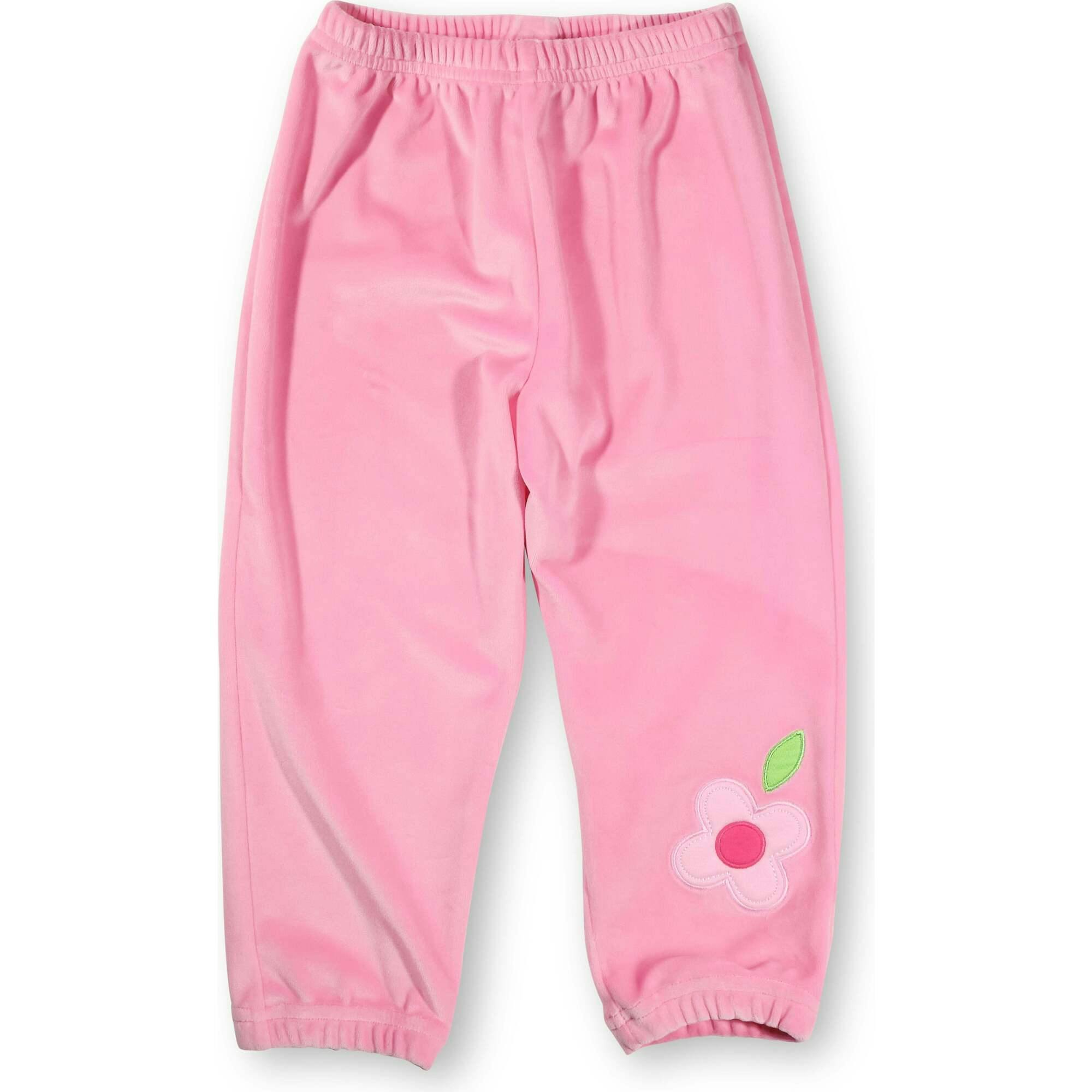 Velour Jogger Pants With Flower
