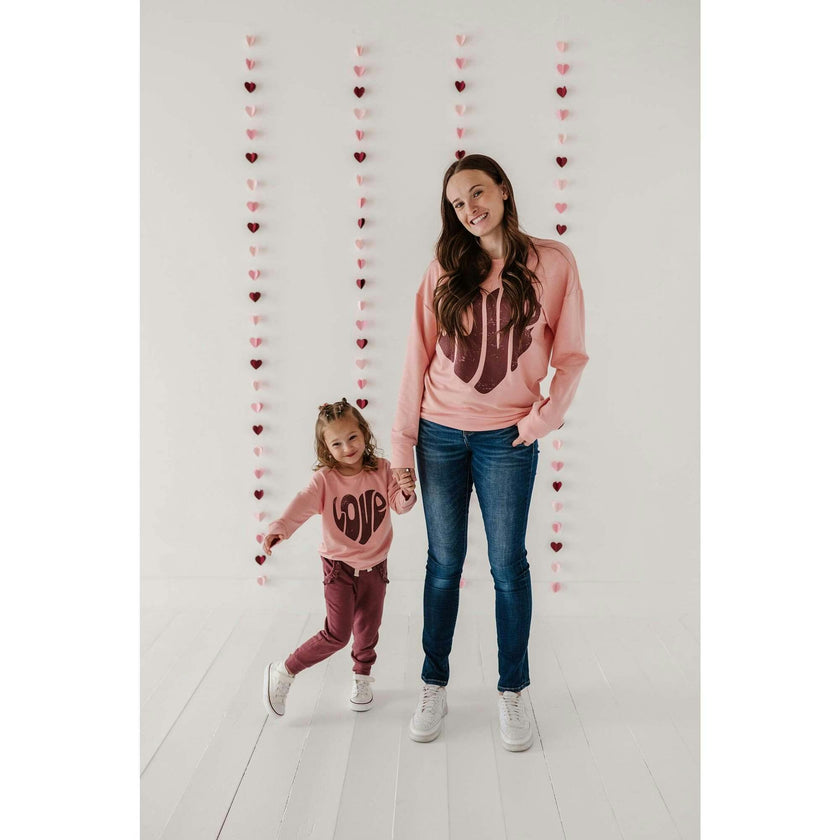 Women's Pullover Love in Rose Brown