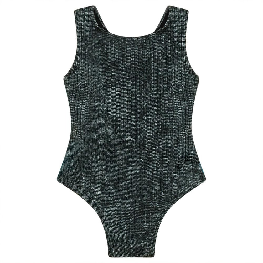 Distressed Rib Swimsuit