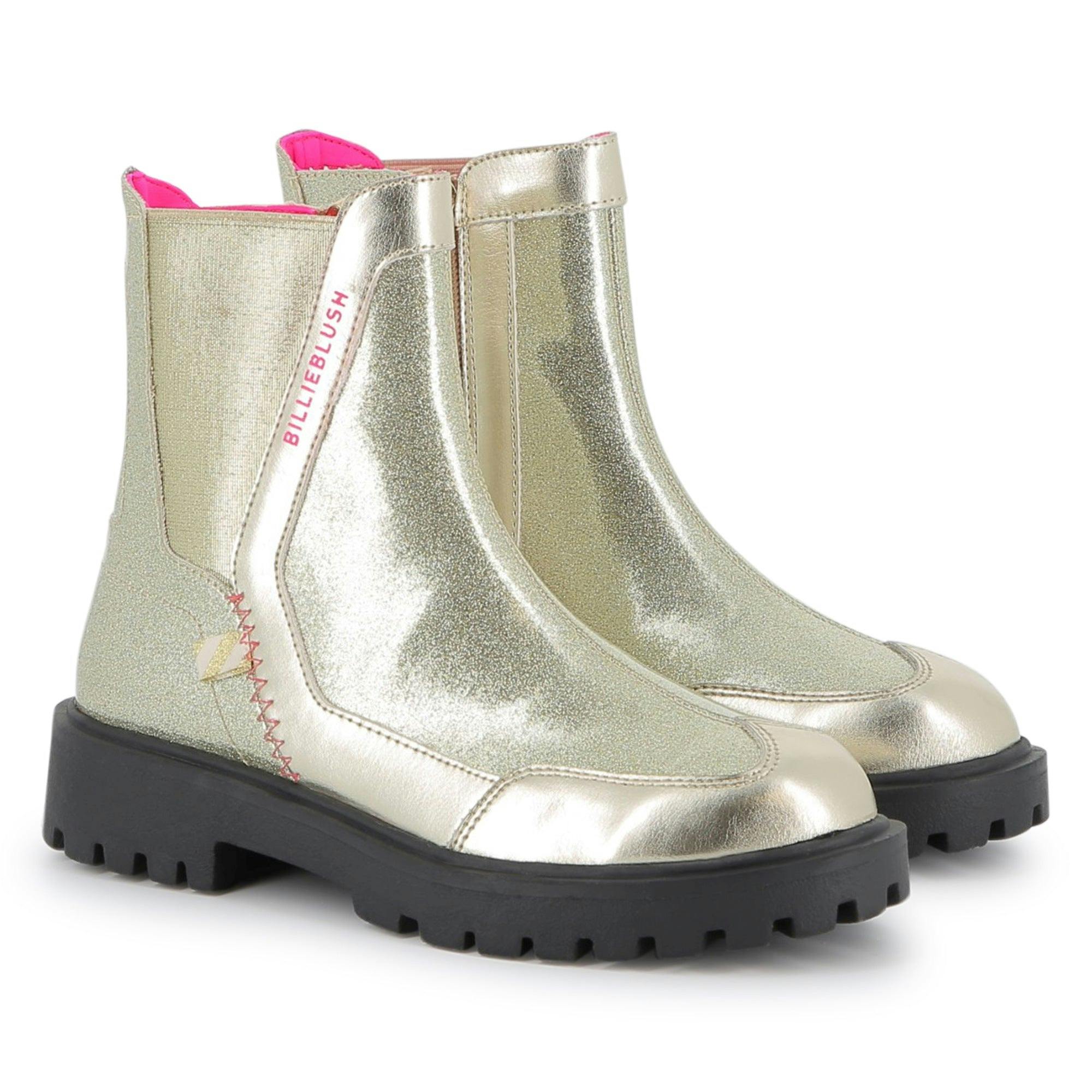 Metallic ankle boots