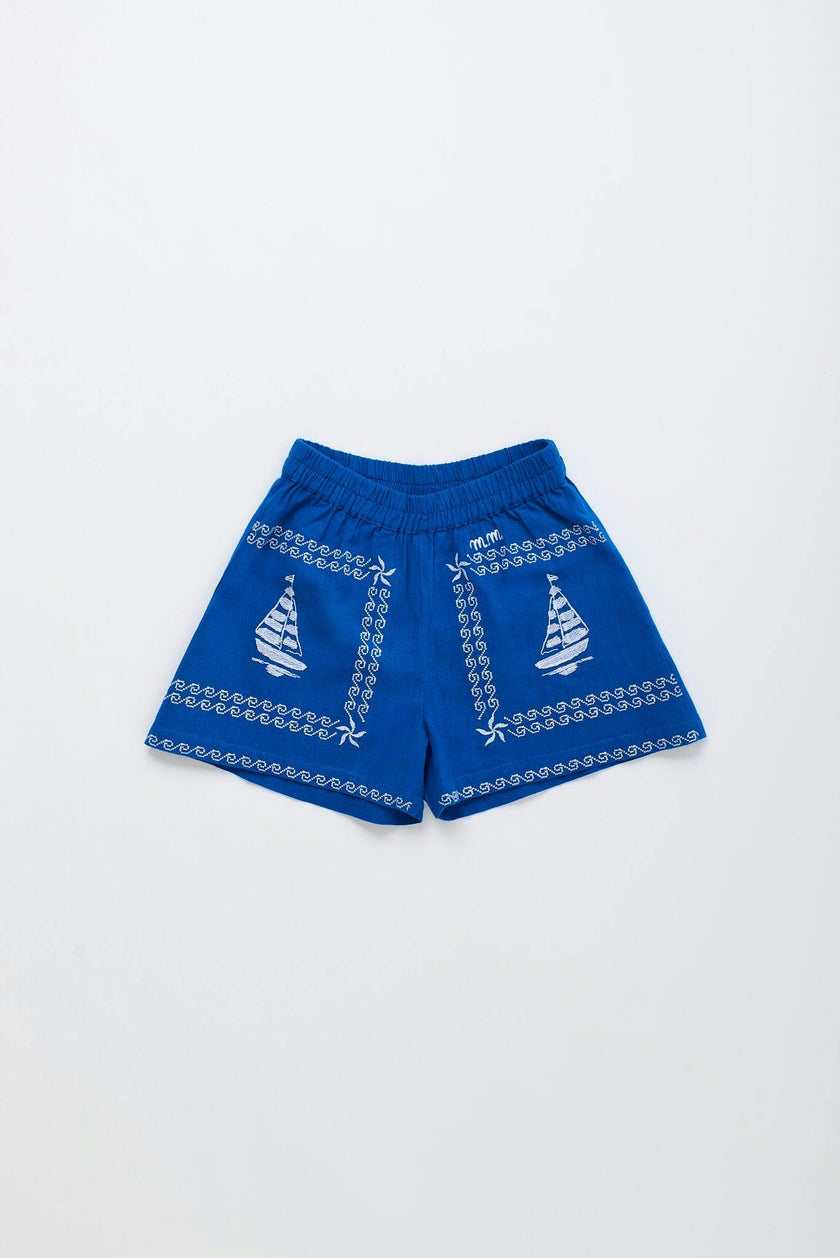 BARCOS EMBROIDERED SHORTS BLUE