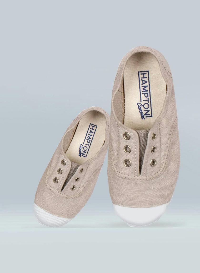 Hampton Canvas Plum Plimsolls in Putty