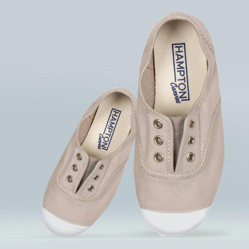 Hampton Canvas Plum Plimsolls in Putty