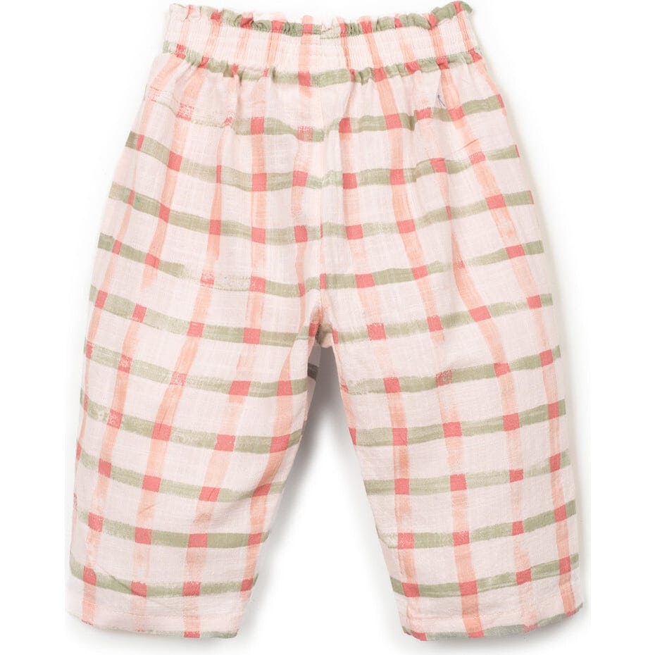 Window Pane Print Woven Pants