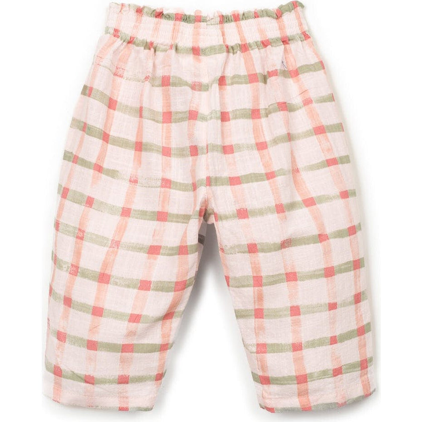 Window Pane Print Woven Pants