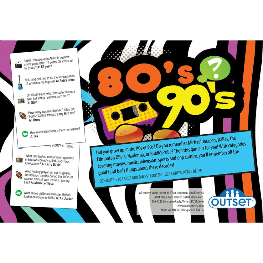 Outset Media 80's & 90's Trivia Board Game