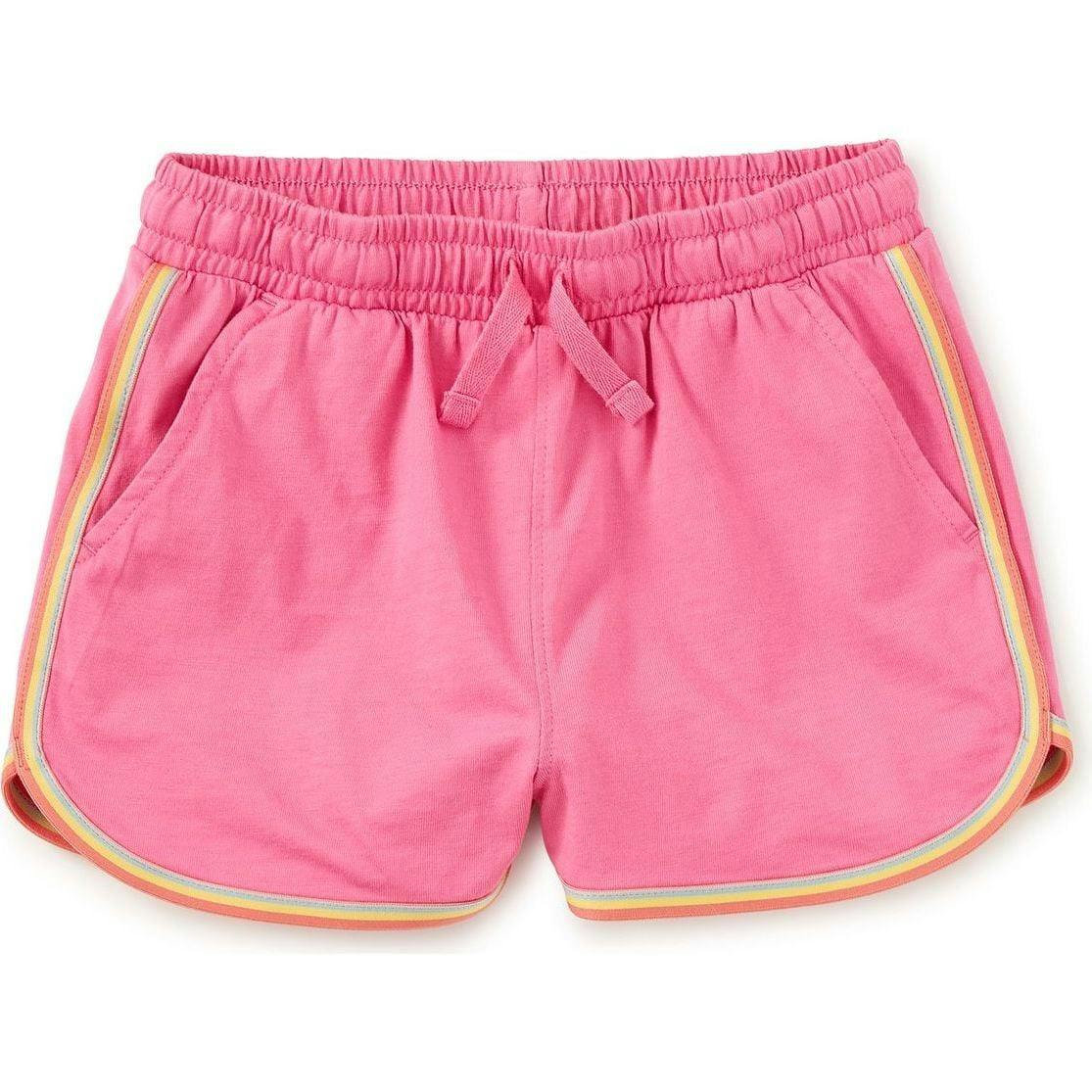 Rainbow Binding Track Shorts, Pink