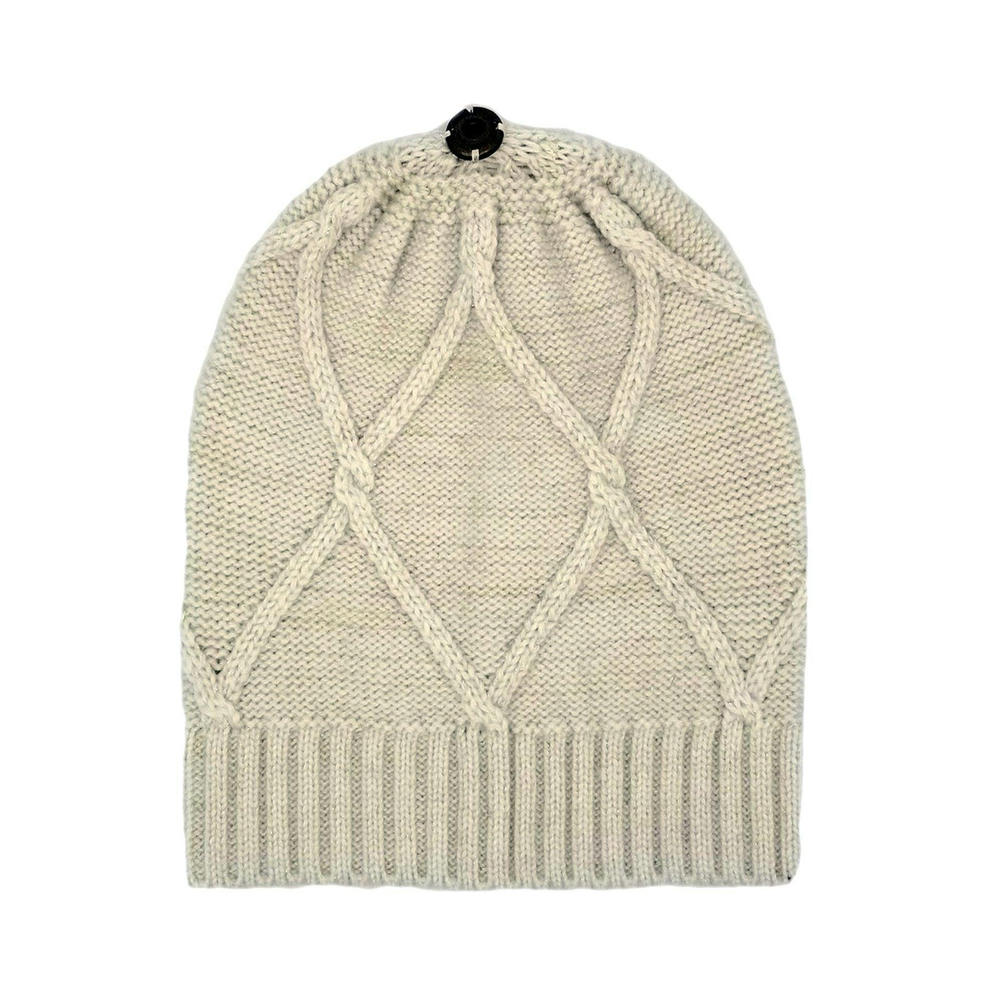 Diamond Lurex Knit Hat (Snap On Pom Sold Separately)