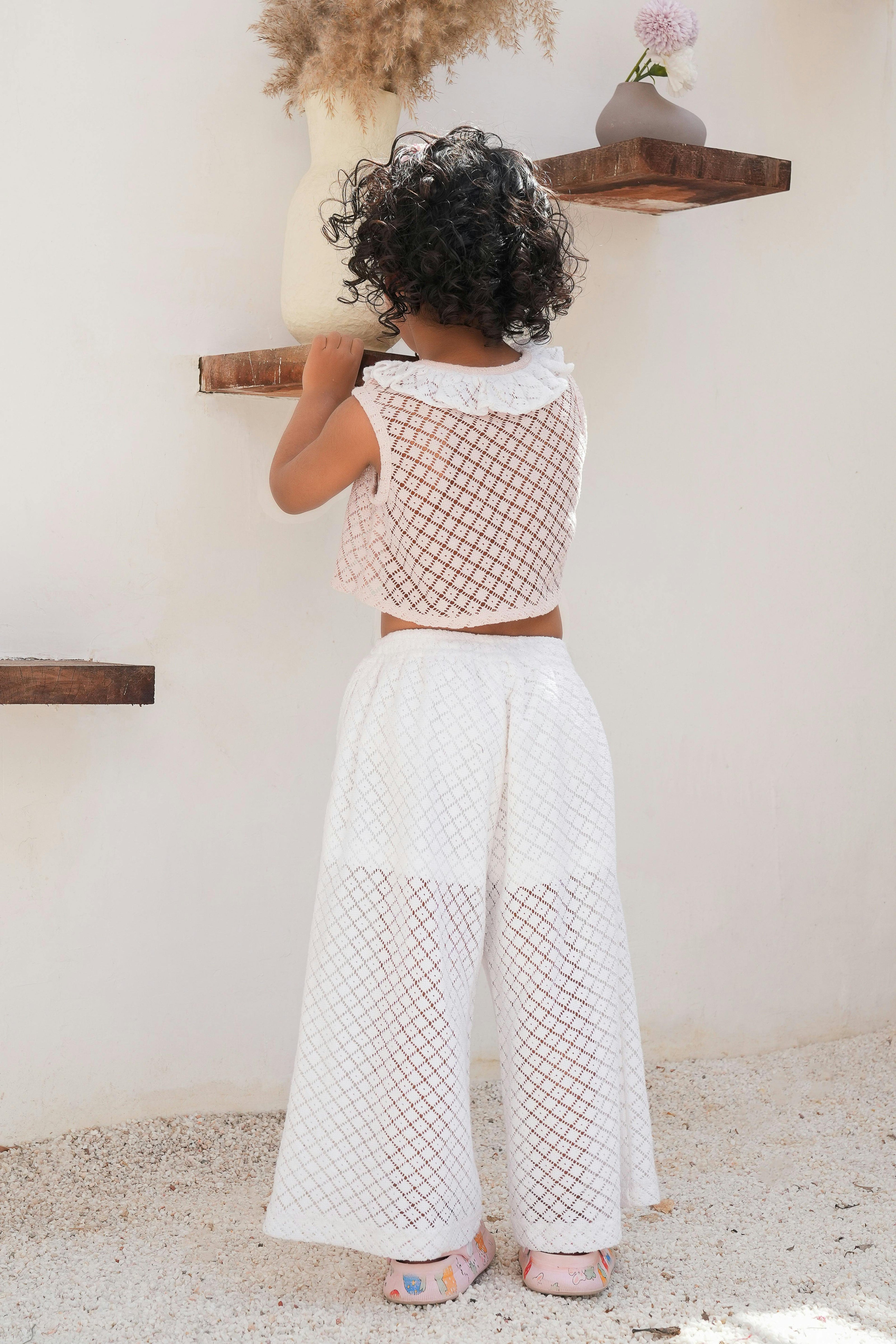 Beach Vest and Pants Set Pastel Pink