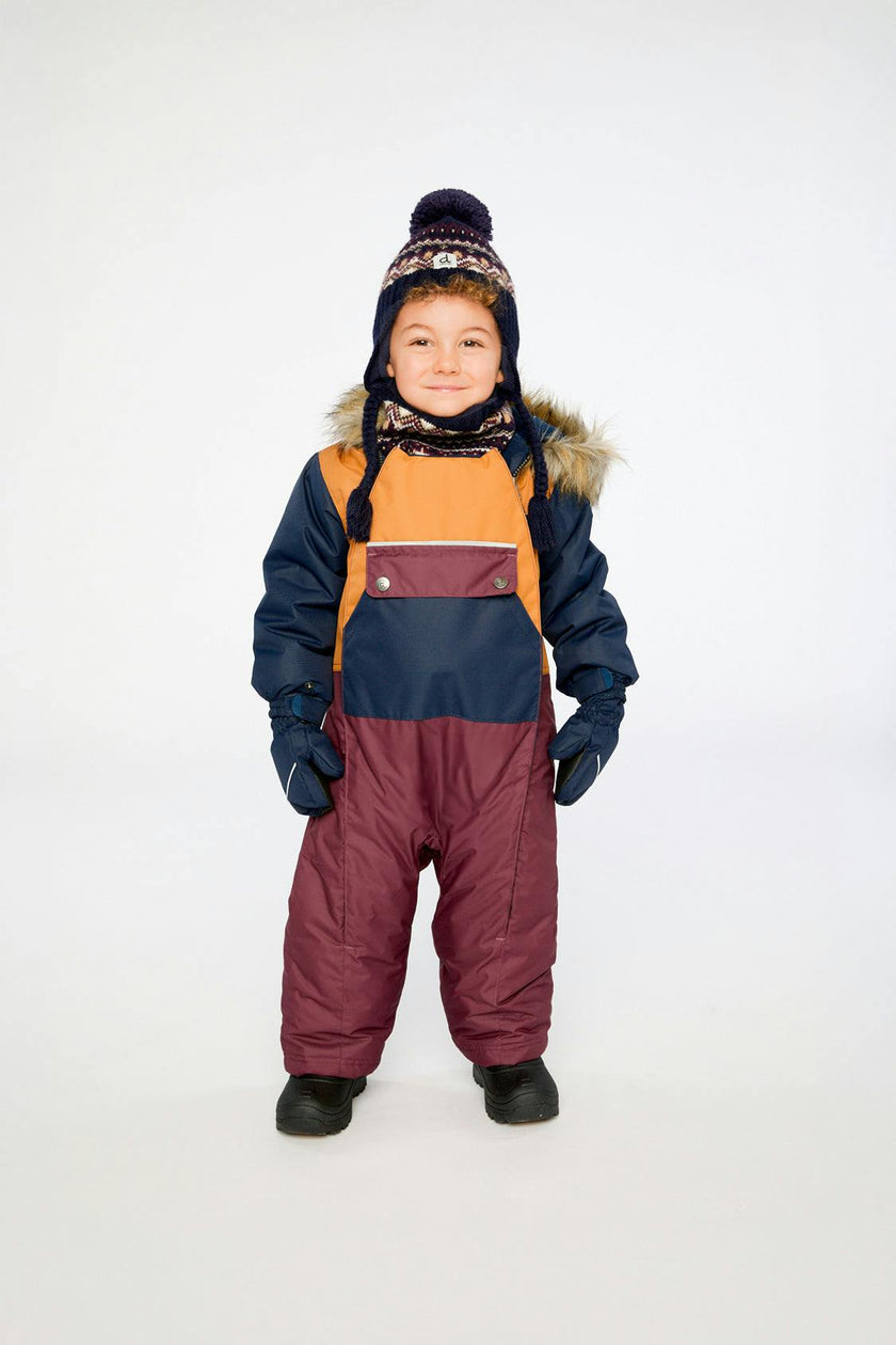 Baby One Piece Snowsuit Adapted For Car Seats Burgundy