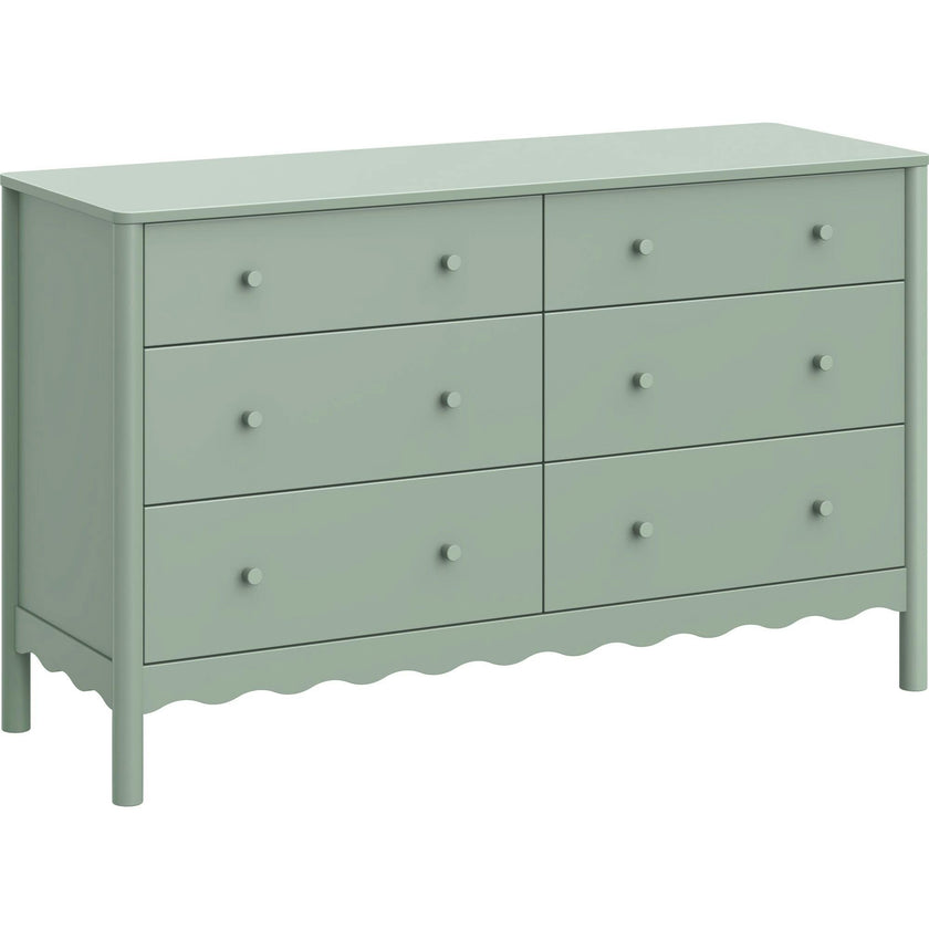 Swell 6-Drawer Assembled Dresser in Light Sage