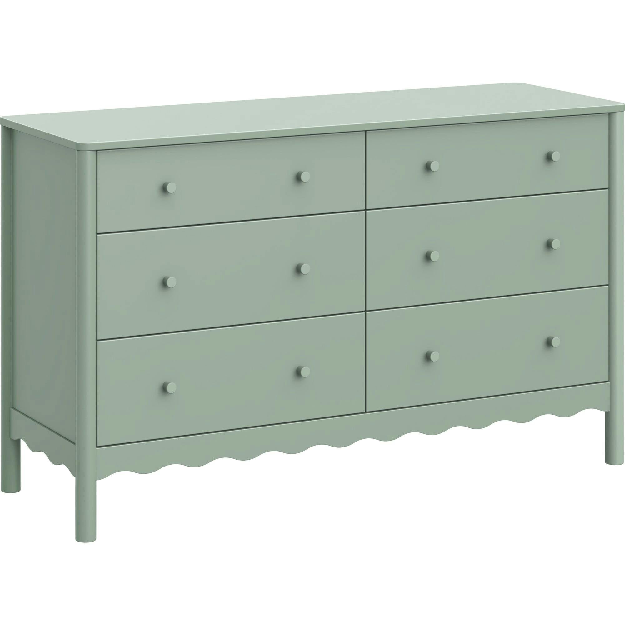 Swell 6-Drawer Assembled Dresser in Light Sage