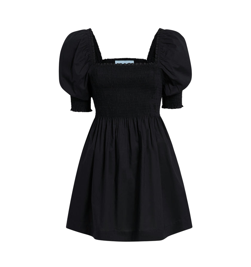 The Athena Nap Dress - Black Cotton