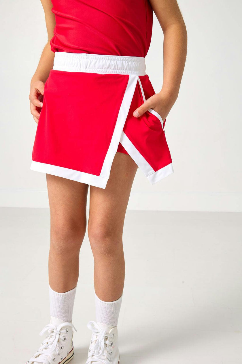 red/white retro power skort