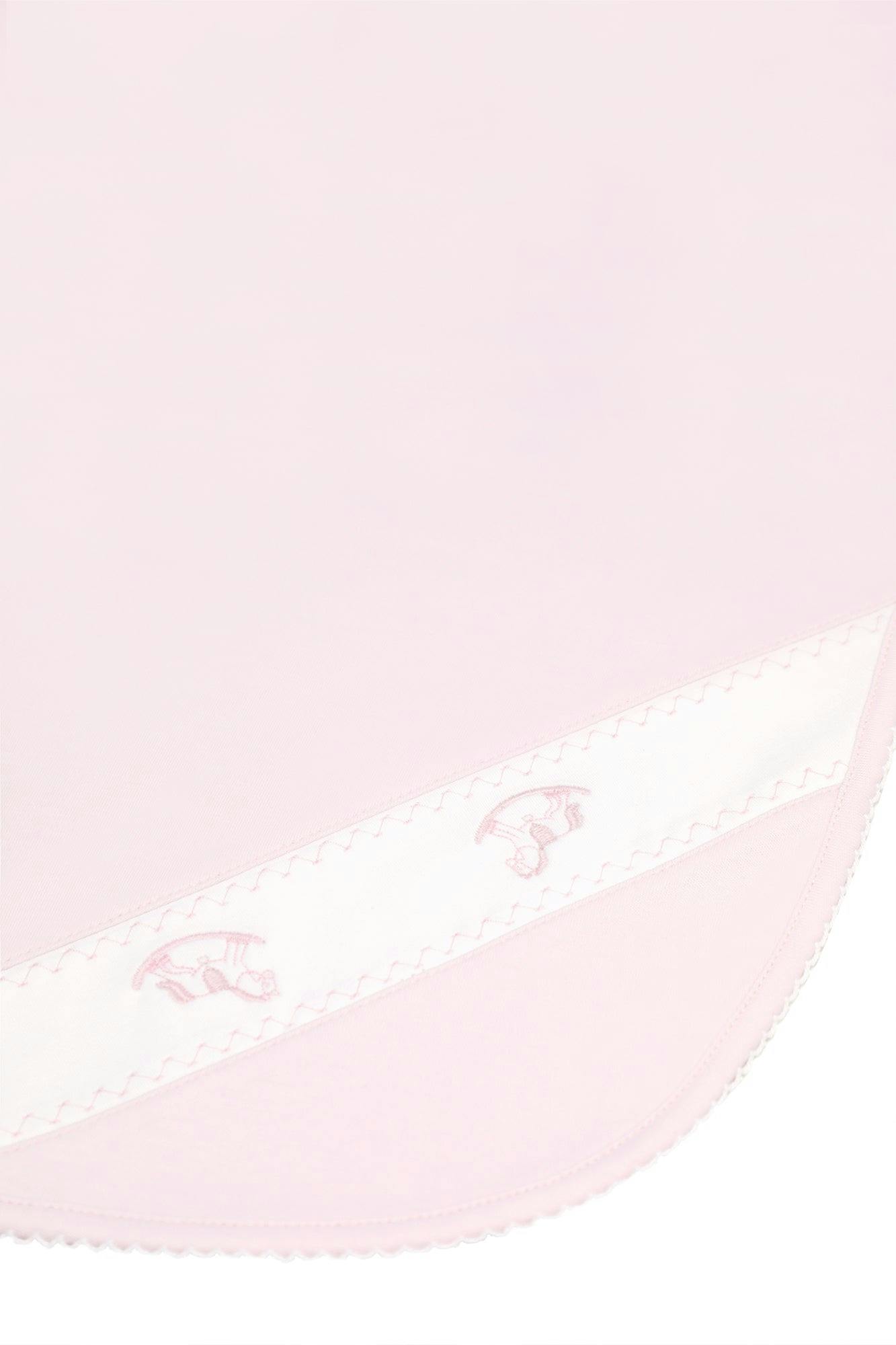 Pink Rocking Horse Embroidered Blanket